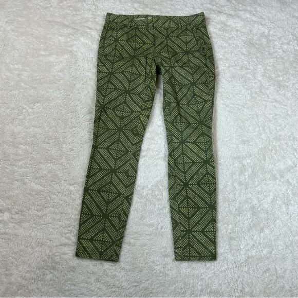 Khakis by Gap skinny Mini green geometric print pants, size 00 - Picture 4 of 12